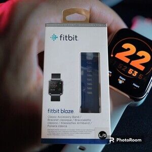 "NEW" Fitbit Blaze Navy Blue Band Size‎ L